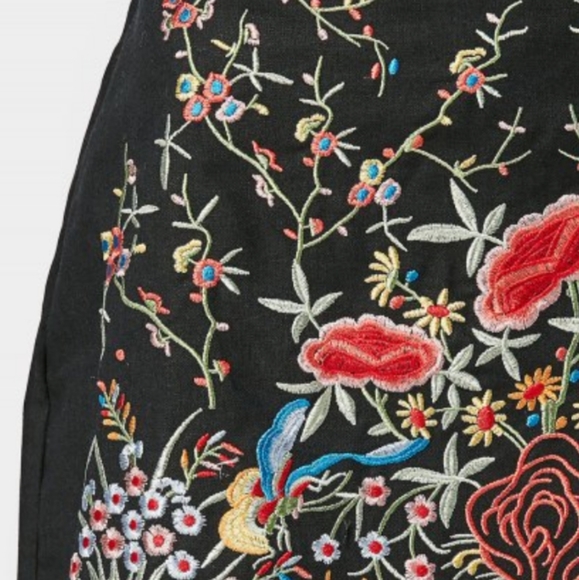 Zara Woman Floral Embroidered Mini Skirt Small - Picture 2 of 4